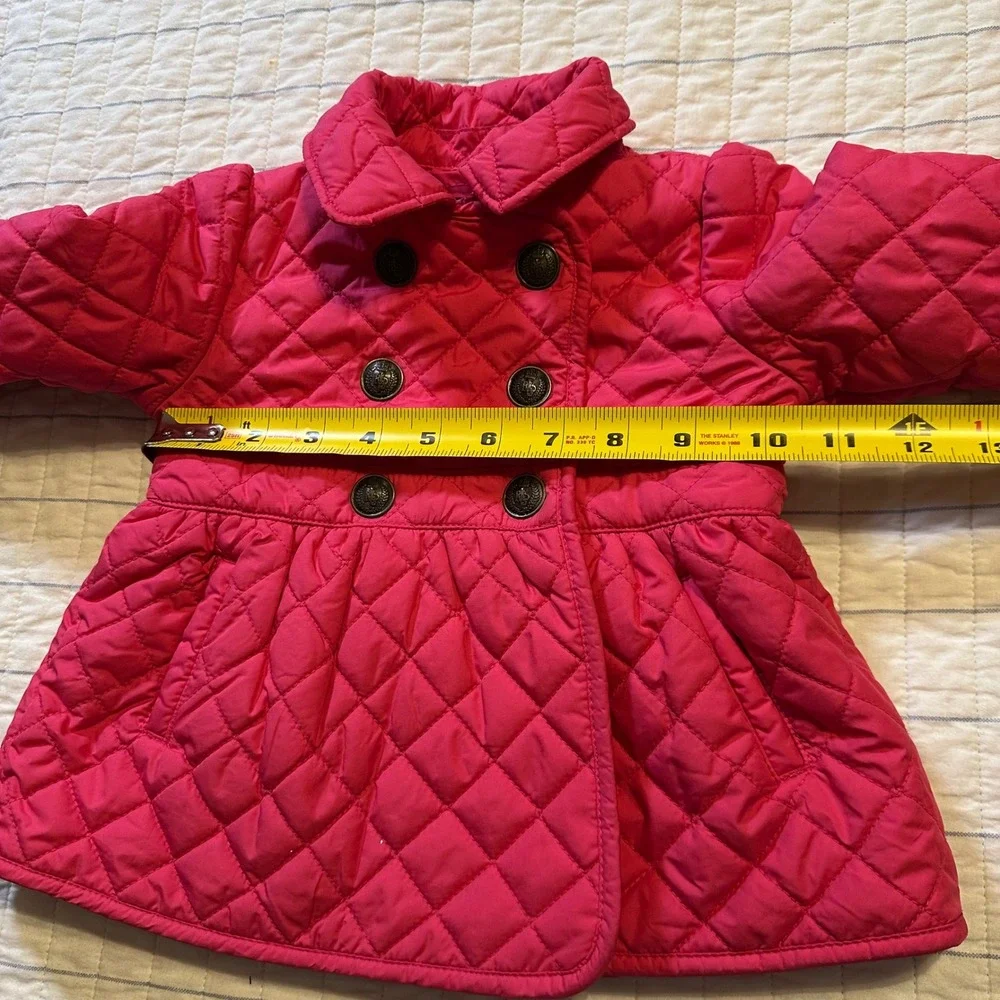 Ralph Lauren Kids Pink‎ Quilted Barn Jacket Double Breasted Coat 9M 310135905